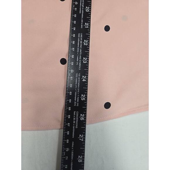 Talbots Women's Size Large Polka Dot Blouse Top Size Pink Black 3/4 Bell Sleeves - Picture 7 of 8